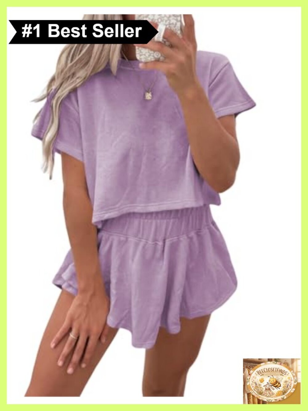 Ecosunny Women's 2 Piece Skirt Set Cropped Tee Ruffle Skort Casual Summer Lounge